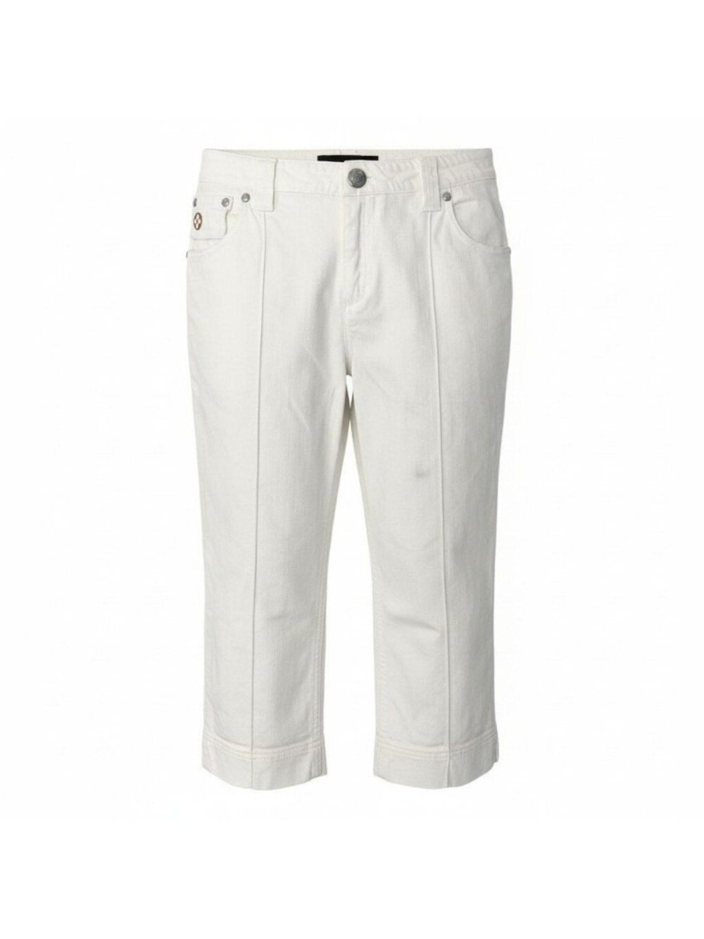 Louis Vuitton Ed2 Cropped Denim Pants Color Monogram Flower 36 White